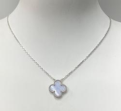 Necklace in White Gold 18k with Chalcedony