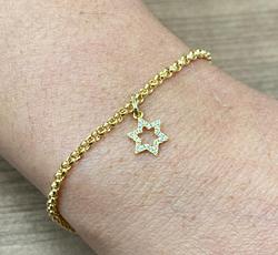 Chain Bracelet in Yellow Gold 18k with Cubic Zirconia