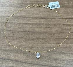 Anklet in Yellow Gold 18k with Cubic Zirconias