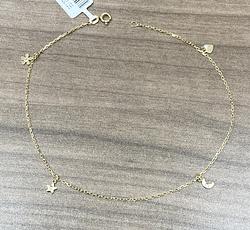 Anklet in Yellow Gold 18k with Cubic Zirconia