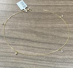 Anklet in Yellow Gold 18k with Cubic Zirconia