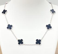 Necklace in White Gold 18k with Onyx