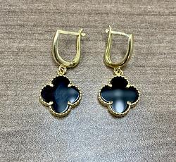 Earrings in Yellow Gold 18k with Onyx