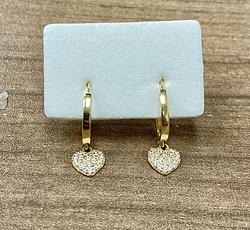 Earrings in Yellow Gold 18k with Cubic Zirconia