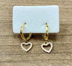 Earrings in Yellow Gold 18k with Cubic Zirconia
