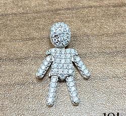 Pendant in White Gold 18k with Cubic Zirconias