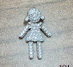 Pendant in White Gold 18k with Cubic Zirconias