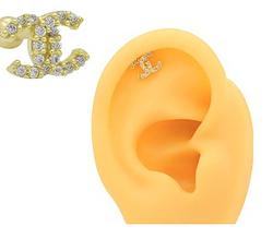 Piercing in Yellow Gold 18k with Cubic Zirconia